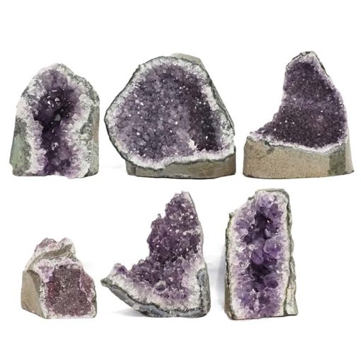 Amethyst Crystal Geode Specimen Set 6 Pieces L357 | Himalayan Salt Factory