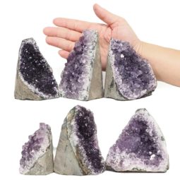Amethyst Crystal Geode Specimen Set 6 Pieces L358 | Himalayan Salt Factory