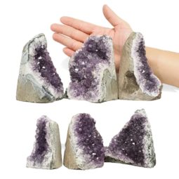 Amethyst Crystal Geode Specimen Set 6 Pieces L360 | Himalayan Salt Factory