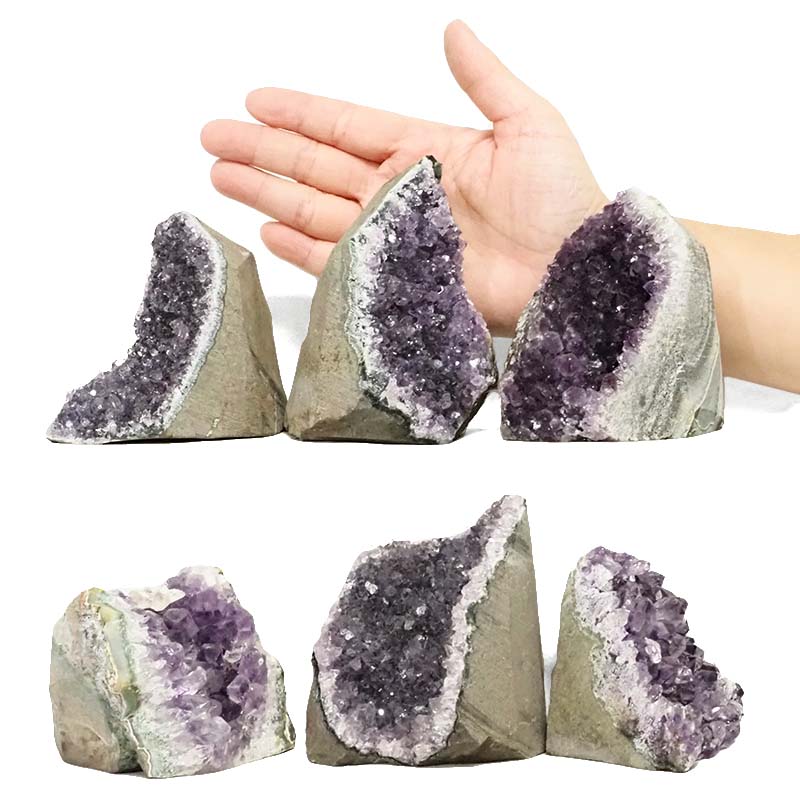 2.77kg Amethyst Crystal Geode Specimen Set 6 Pieces L363 4 Amethyst Crystal Geode Specimen Set 6 Pieces L363 | Himalayan Salt Factory
