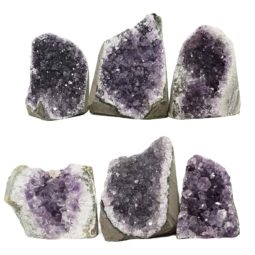 Amethyst Crystal Geode Specimen Set 6 Pieces L363 | Himalayan Salt Factory