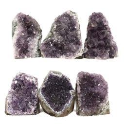 Amethyst Crystal Geode Specimen Set 6 Pieces L364 | Himalayan Salt Factory