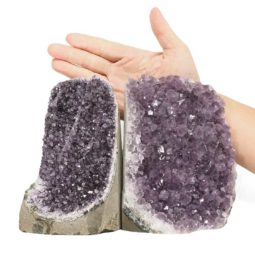 Amethyst Crystal Geode Specimen Set 2 Pieces DR502 | Himalayan Salt Factory