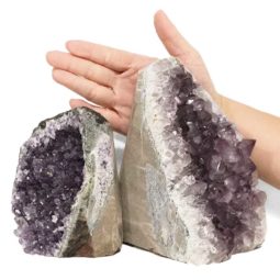 Amethyst Crystal Geode Specimen Set 2 Pieces DR503 | Himalayan Salt Factory