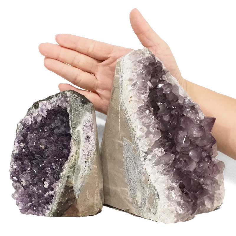 3.62kg Amethyst Crystal Geode Specimen Set 2 Pieces DR503 4 Amethyst Crystal Geode Specimen Set 2 Pieces DR503 | Himalayan Salt Factory