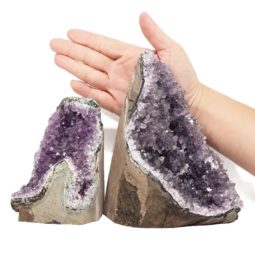 Amethyst Crystal Geode Specimen Set 2 Pieces DR504 | Himalayan Salt Factory
