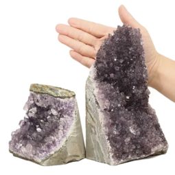 Amethyst Crystal Geode Specimen Set 2 Pieces DR505 | Himalayan Salt Factory