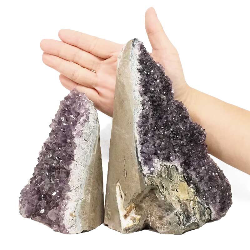 3.26kg Amethyst Crystal Geode Specimen Set 2 Pieces DR506 4 Amethyst Crystal Geode Specimen Set 2 Pieces DR506 | Himalayan Salt Factory