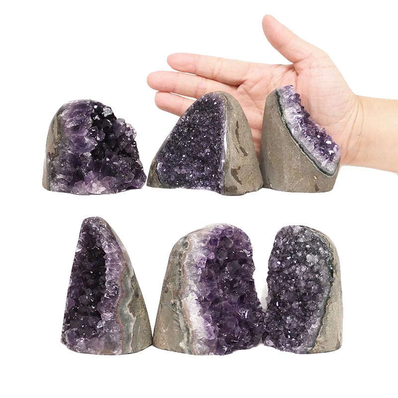 2.30kg Amethyst Polished Crystal Geode Specimen Set 6 Pieces L369 4 Amethyst Polished Crystal Geode Specimen Set 6 Pieces L369 | Himalayan Salt Factory