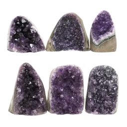 Amethyst Polished Crystal Geode Specimen Set 6 Pieces L369 | Himalayan Salt Factory
