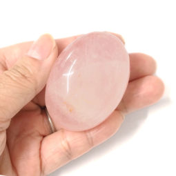 Madagascar Rose Quartz Palm Stone - Small 6 Madagascar Rose Quartz Palm Stone - Small | Himalayan Salt Factory