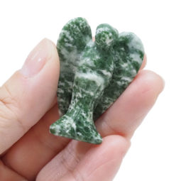 Natural Moss Agate Mini Angel | Himalayan Salt Factory