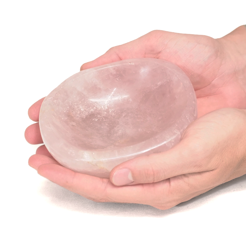 0.77kg Rose Quartz Bowl DS2578 4 Rose-Quartz-Bow-DS2578 | Himalayan Salt Factory