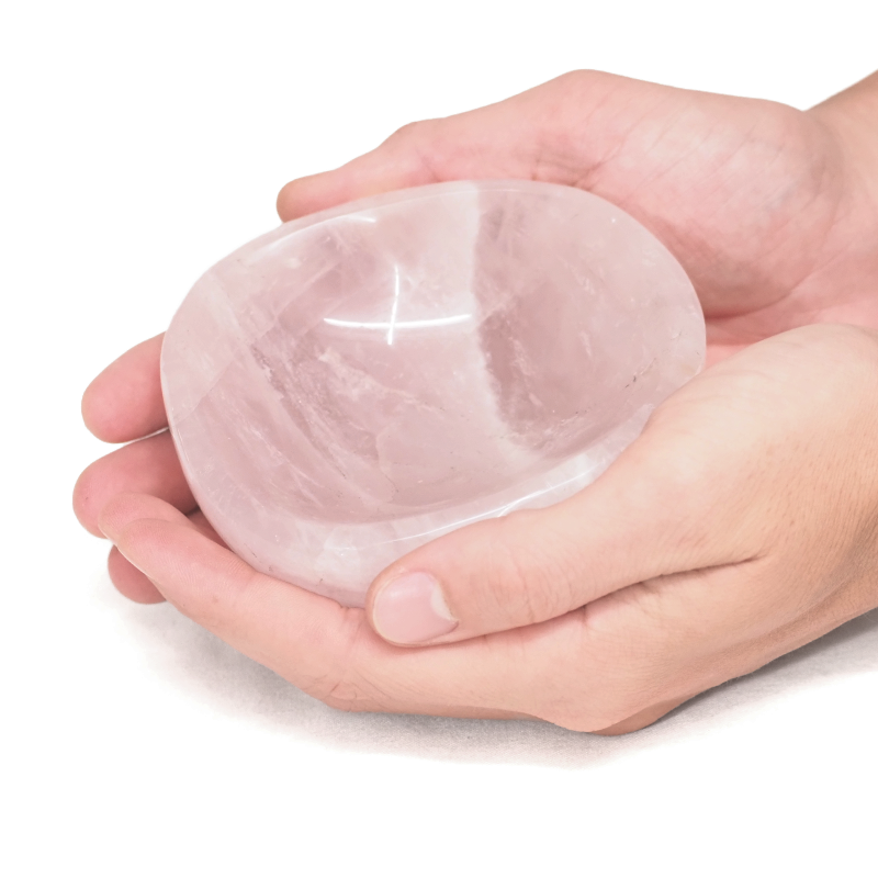 0.6kg Rose Quartz Bowl DS2581 4 Rose-Quartz-Bow-DS2581 | Himalayan Salt Factory
