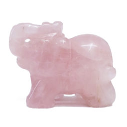 Rose Quartz Mini Crystal Elephant | Himalayan Salt Factory