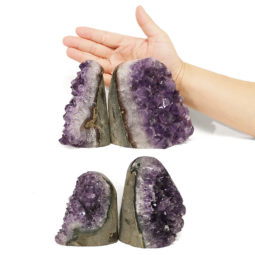 3.06kg Amethyst Polished Crystal Geode Specimen Set 4 Pieces DN1871 5 Amethyst Polished Crystal Druze Specimen Set 4 DN1871 | Himalayan Salt Factory