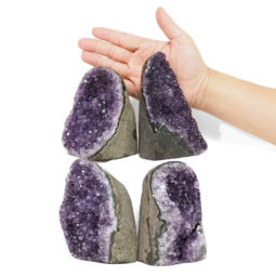 2.92kg Amethyst Polished Crystal Geode Specimen Set 4 Pieces DN1872 5 Amethyst Polished Crystal Druze Specimen Set 4 DN1872 | Himalayan Salt Factory