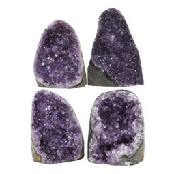 Amethyst Polished Crystal Druze Specimen Set 4 DN1872 | Himalayan Salt Factory