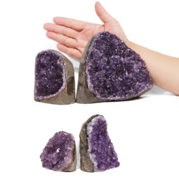 Amethyst Polished Crystal Druze Specimen Set 4 DN1885 | Himalayan Salt Factory