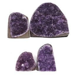 Amethyst Polished Crystal Druze Specimen Set 4 DN1885 | Himalayan Salt Factory