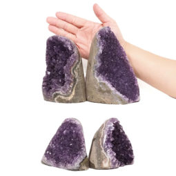 Amethyst Polished Crystal Druze Specimen Set 4 DN1887 | Himalayan Salt Factory