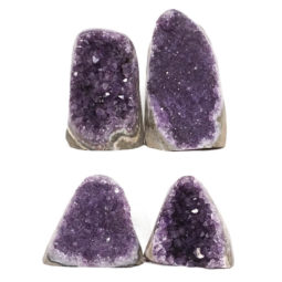 Amethyst Polished Crystal Druze Specimen Set 4 DN1887 | Himalayan Salt Factory