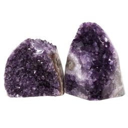 Amethyst Polished Crystal Geode Specimen Set 2 Pieces DN1892 | Himalayan Salt Factory