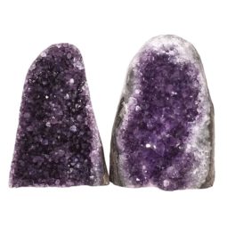 Amethyst Polished Crystal Geode Specimen Set 2 Pieces DN1901 | Himalayan Salt Factory