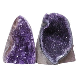 Amethyst Polished Crystal Geode Specimen Set 4 Pieces DV24 | Himalayan Salt Factory