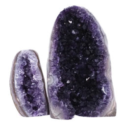 Amethyst Polished Crystal Geode Specimen Set 4 Pieces DV26 | Himalayan Salt Factory
