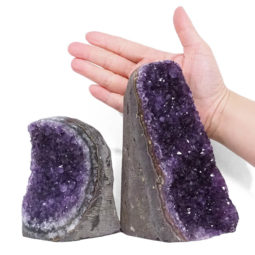 2.63kg Amethyst Polished Crystal Geode Specimen Set 2 Pieces DV27 5 Amethyst Polished Crystal Geode Specimen Set 4 Pieces DV27 | Himalayan Salt Factory