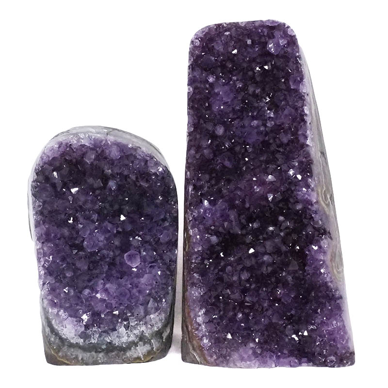 2.63kg Amethyst Polished Crystal Geode Specimen Set 2 Pieces DV27 3 Amethyst Polished Crystal Geode Specimen Set 4 Pieces DV27 | Himalayan Salt Factory