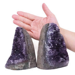 2.63kg Amethyst Polished Crystal Geode Specimen Set 2 Pieces DV29 5 Amethyst Polished Crystal Geode Specimen Set 4 Pieces DV29 | Himalayan Salt Factory