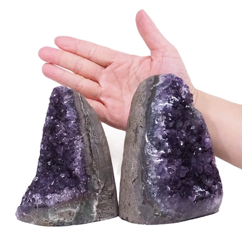 2.63kg Amethyst Polished Crystal Geode Specimen Set 2 Pieces DV29 4 Amethyst Polished Crystal Geode Specimen Set 4 Pieces DV29 | Himalayan Salt Factory
