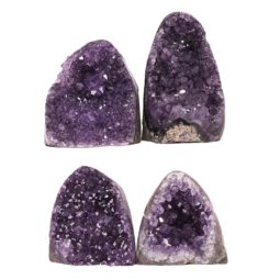 Amethyst Polished Crystal Druze Specimen Set 4 DR512 | Himalayan Salt Factory