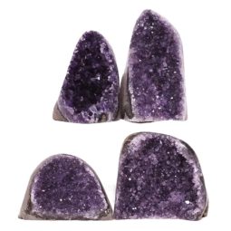 Amethyst Polished Crystal Druze Specimen Set 4 DR515 | Himalayan Salt Factory