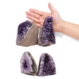 Amethyst Polished Crystal Druze Specimen Set 4 DR519 | Himalayan Salt Factory