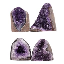 Amethyst Polished Crystal Druze Specimen Set 4 DR519 | Himalayan Salt Factory