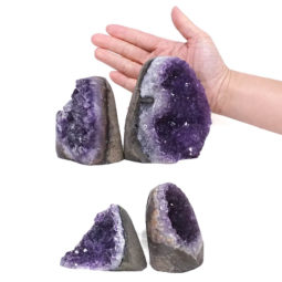 2.39kg Amethyst Polished Crystal Geode Specimen Set 4 Pieces DV14 5 Amethyst Polished Crystal Geode Specimen Set 4 Pieces DV14 | Himalayan Salt Factory