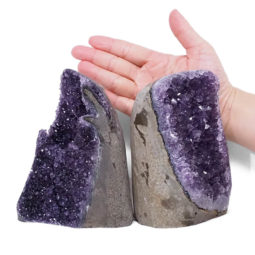 2.66kg Amethyst Polished Crystal Geode Specimen Set 2 Pieces DV19 5 Amethyst Polished Crystal Geode Specimen Set 4 Pieces DV19 | Himalayan Salt Factory