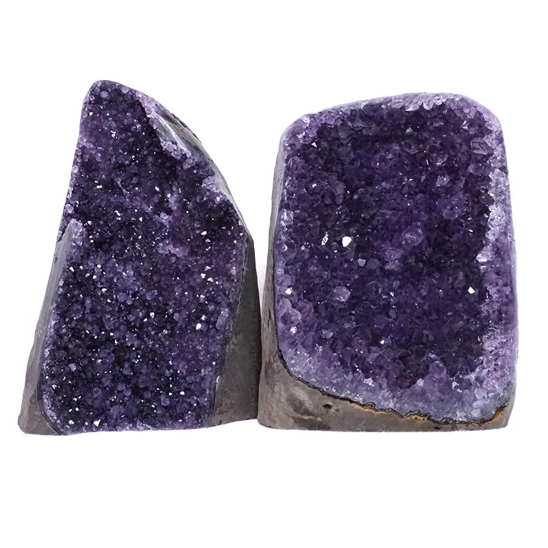 2.66kg Amethyst Polished Crystal Geode Specimen Set 2 Pieces DV19 3 Amethyst Polished Crystal Geode Specimen Set 4 Pieces DV19 | Himalayan Salt Factory