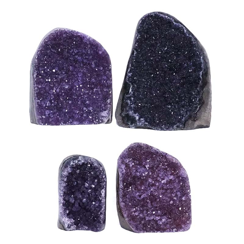 2.84kg Amethyst Polished Crystal Geode Specimen Set 4 Pieces DV3 3 Amethyst Polished Crystal Geode Specimen Set 4 Pieces DV3 | Himalayan Salt Factory