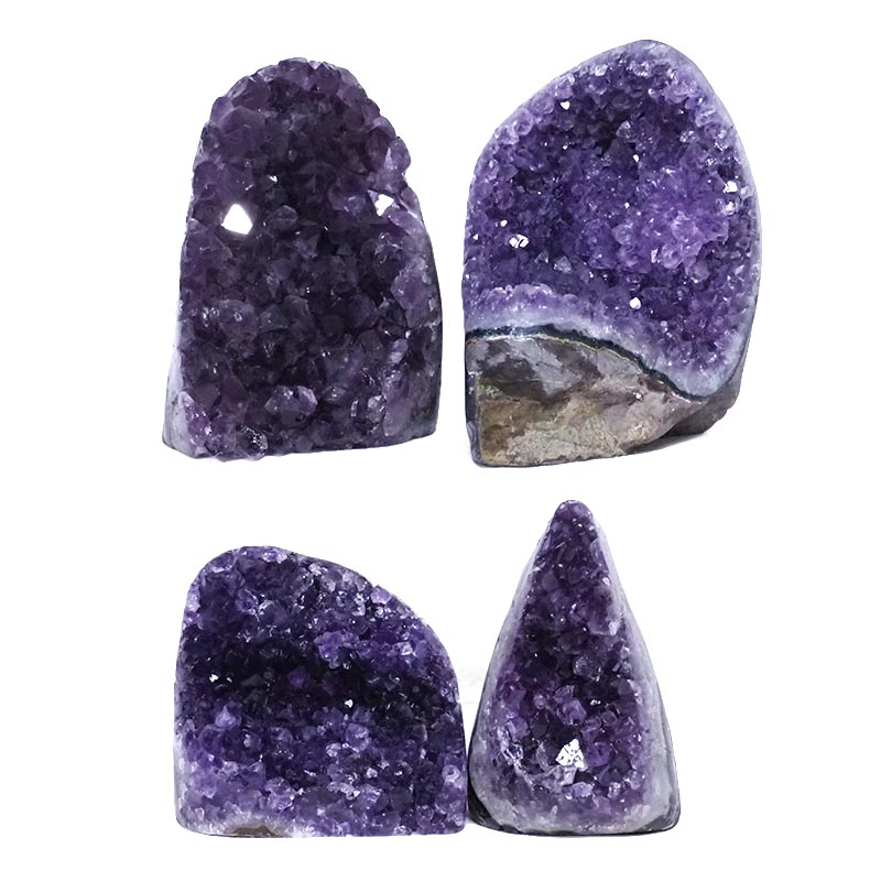 2.85kg Amethyst Polished Crystal Geode Specimen Set 4 Pieces DV5 3 Amethyst Polished Crystal Geode Specimen Set 4 Pieces DV5 | Himalayan Salt Factory