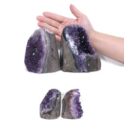 3.11kg Amethyst Polished Crystal Geode Specimen Set 4 Pieces DV7 5 Amethyst Polished Crystal Geode Specimen Set 4 Pieces DV7 | Himalayan Salt Factory