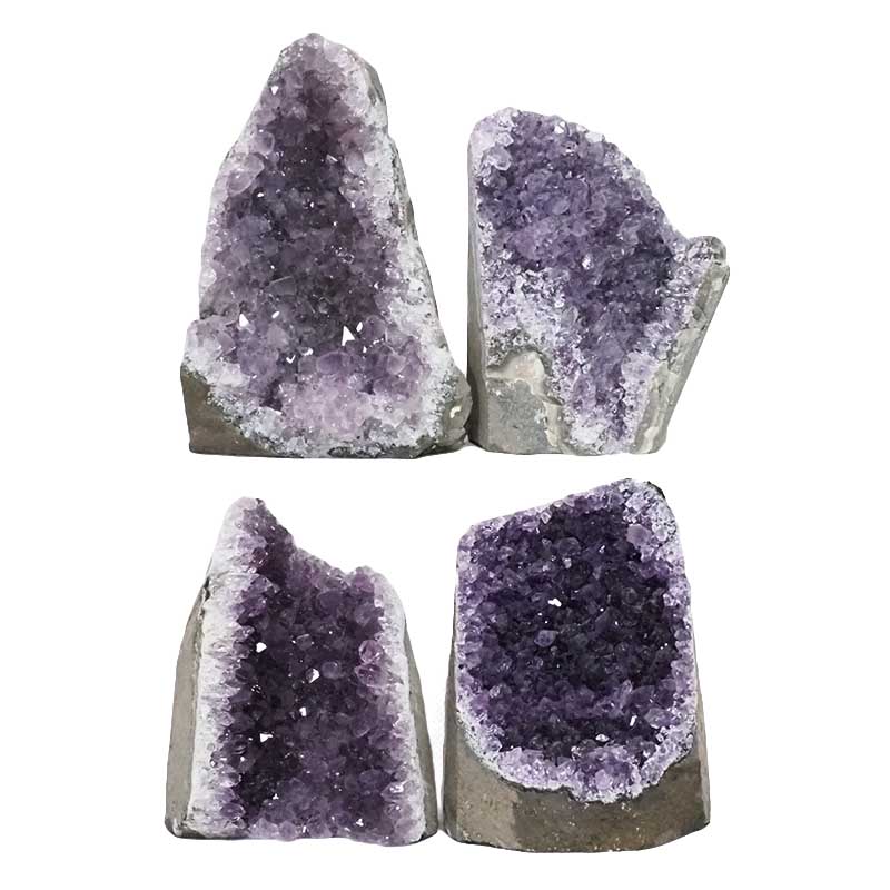 2.49kg Amethyst Crystal Geode Specimen Set 4 Pieces L370 3 Amethyst Crystal Geode Specimen Set 4 Pieces L370 | Himalayan Salt Factory