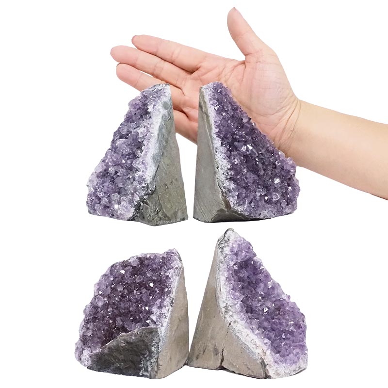 2.33kg Amethyst Crystal Geode Specimen Set 4 Pieces L372 4 Amethyst Crystal Geode Specimen Set 4 Pieces L372 | Himalayan Salt Factory