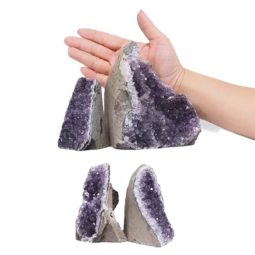 Amethyst Crystal Geode Specimen Set 4 Pieces L373 | Himalayan Salt Factory