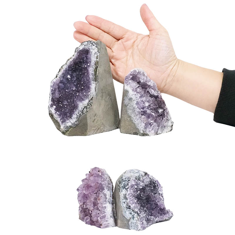2.37kg Amethyst Crystal Geode Specimen Set 4 Pieces L376 4 Amethyst Crystal Geode Specimen Set 4 Pieces L376 | Himalayan Salt Factory