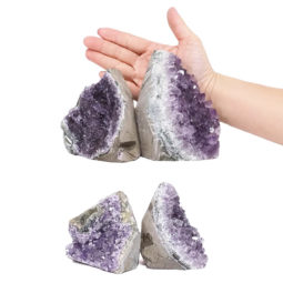 2.38kg Amethyst Crystal Geode Specimen Set 4 Pieces L379 5 Amethyst Crystal Geode Specimen Set 4 Pieces L379 | Himalayan Salt Factory