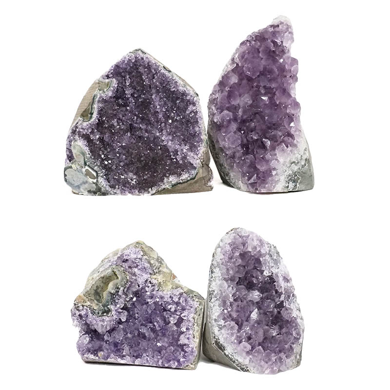 2.38kg Amethyst Crystal Geode Specimen Set 4 Pieces L379 3 Amethyst Crystal Geode Specimen Set 4 Pieces L379 | Himalayan Salt Factory